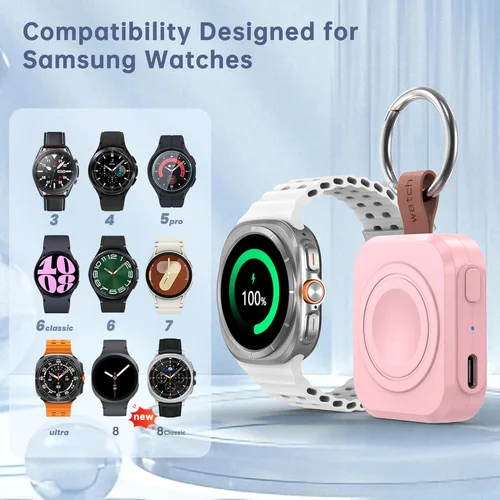 Miniatura 2 de para Cargador de Samsung Galaxy Watch, Cargador portátil de 1200 mAh para Samsung Galaxy Watch 8/8 Classic/7/Ultra/6/6 Classic/5/5 Pro/4/3, Active