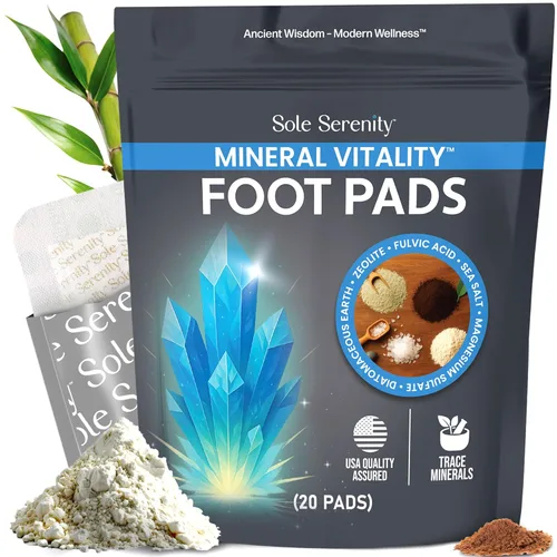 Miniatura 12 de Sole Serenity - Almohadillas para pies, mineral de zeolita, raíz de jengibre, ajenjo, vinagre de bambú, spa de pies para pies doloridos, 20 Zeolita