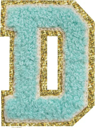 Miniatura 19 de SPRT - Parches de letras de chenilla universitaria con purpurina, parche de letras blancas para planchar con letras del alfabeto para disfraz