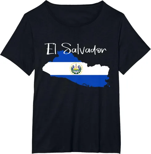 Miniatura 36 de Camiseta con la bandera de El Salvador, mapa de El Salvador, camiseta de Salvador para mujer