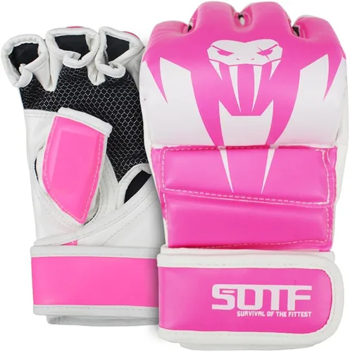 Miniatura 8 de SOTF Guantes de boxeo para adultos, guantes de entrenamiento de artes marciales mixtas, guantes de boxeo de lucha y dedos abiertos para mujeres