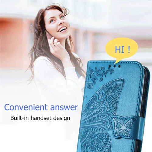 Miniatura 3 de Funda para teléfono Samsung Galaxy A15 5G, funda con tapa para mujer, tarjeteros de crédito en relieve mariposa flor de cuero PU correa de muñeca