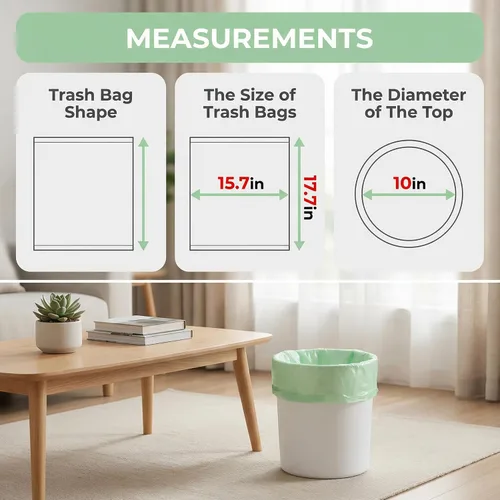 Miniatura 6 de Bolsas de basura pequeñas de 1.2 galones: YHEEL Bolsas de basura para baño sin perfume, bolsas de basura pequeñas, bolsas de basura fuertes y a