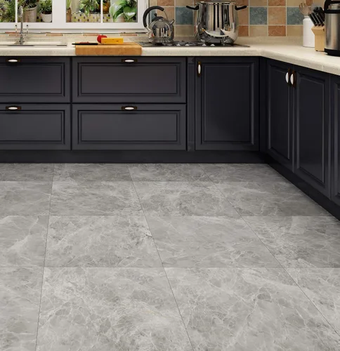 Miniatura 3 de Livelynine – Azulejos de despegar y pegar impermeables de 12 x 12 pulgadas, azulejos de vinilo con diseño de concreto gris de despegar y pegar