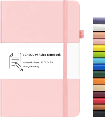 Cuaderno Diario, Cuaderno Universitario Rayado A5 160 Páginas, Diarios de Tapa Dura para Escribir, Cuadernos para Trabajo Oficina Escuela Mujeres