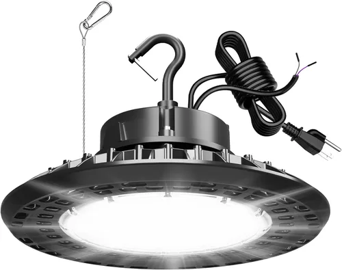 Miniatura 8 de Luz LED UFO High Bay 150W, 22,500LM 5000K luces LED, cable de 5 pies con enchufe de EE. UU., gancho para colgar, cuerda segura, certificación ETL