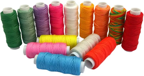 Miniatura 2 de FQTANJU Hilo de cera de 14 colores, cuerdas enceradas de poliéster y cuero, hilo de coser, cuerdas de cera para macramé, fabricación de pulseras