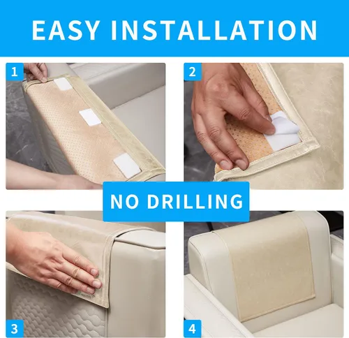 Miniatura 5 de 2 fundas protectoras para reposacabezas reclinable, impermeables, antideslizantes, para sillón reclinable, fundas para reposacabezas de sofá Beige