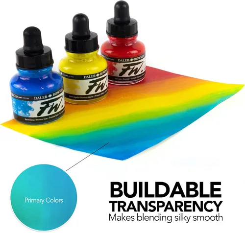 Miniatura 4 de Daler-Rowney FW - Tinta acrílica, botella de vidrio con gotero, 1 oz - 1.0 fl oz, imitación dorada