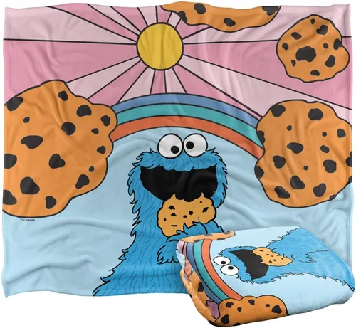 Miniatura 16 de Manta de personaje de Monstruo de Galletas de Plaza Sésamo con licencia oficial, tacto sedoso, manta súper suave, 36 x 58 pulgadas