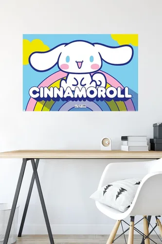 Miniatura 4 de Hello Kitty and Friends: 22 Over The Rainbow - Póster de pared de Cinnamoroll, 34 pulgadas de largo x 22.4 pulgadas de ancho, versión sin marco