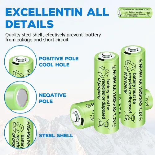 Miniatura 4 de sea jump 12 pilas AA Ni-MH de 1.2 V 1800 mAh adecuadas para micrófonos inalámbricos, juguetes eléctricos, ratones RC, calculadoras, maquinillas