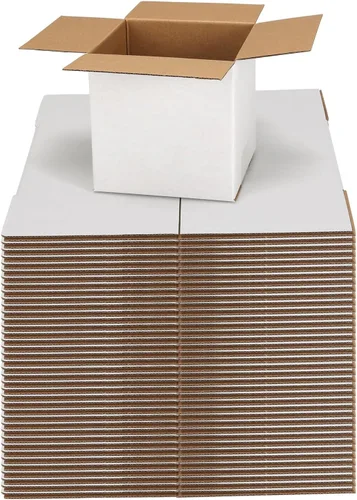 Miniatura 20 de Paquete de 40 cajas de envío pequeñas de 8x6x4 pulgadas, caja de correo de cartón corrugado blanca para envío, embalaje, negocios