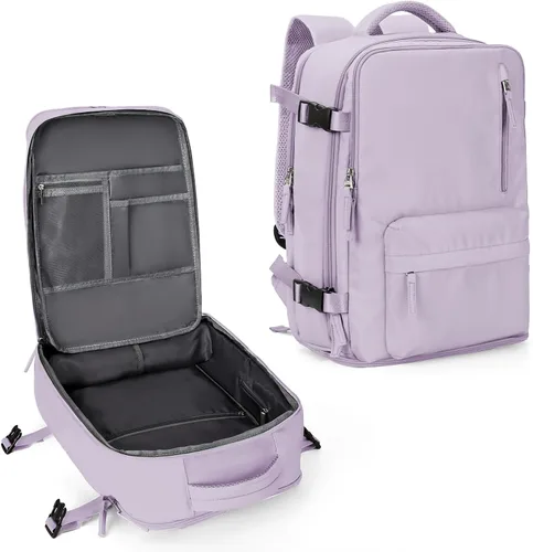 Miniatura 21 de WONHOX - Mochila grande, aprobada para vuelo, unisex, para viajes, trabajo, negocios o laptop, a1-Negro, Medium