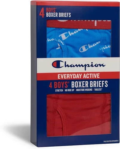 Miniatura 4 de Champion Calzoncillos tipo bóxer elásticos para niños, paquete de 4