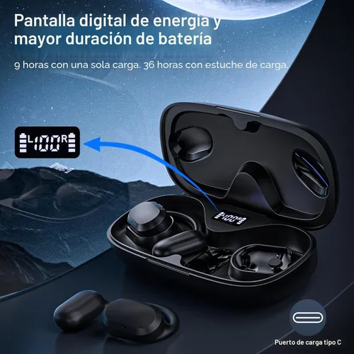 Miniatura 5 de Auriculares de oreja abierta, IPX7 impermeables, Bluetooth 5.3 True Wireless Sports Over Ear Auriculares con ganchos para los oídos, micrófono