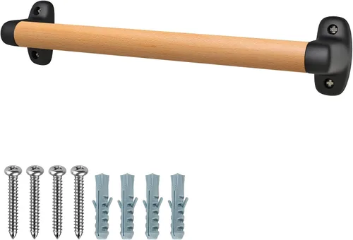 SELEWARE Asa de seguridad para patio de recreo de 17 pulgadas, mango de madera para niños, asas de agarre para patio de juegos, casa de árbol,