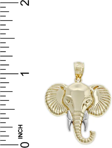 Miniatura 3 de Charm America - Dije de cabeza de elefante dorado - Oro macizo de 10 quilates, Oro