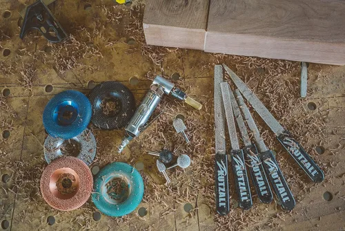 Miniatura 5 de Kutzall Kit de fresas rotativas de 4 piezas - Eje de 1⁄8", Fino - Brocas de tallado de madera para Dremel, Foredom, Ryobi, DeWalt, Milwaukee Tools