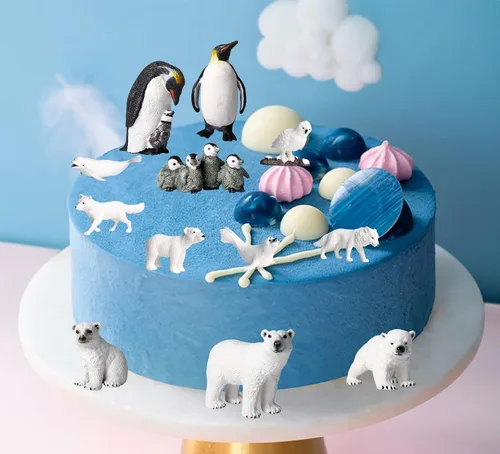 Miniatura 3 de EOIVSH 12 figuras de juguete de animales polares de plástico, figuras realistas de animales árticos para niños, juego de juguetes educativos