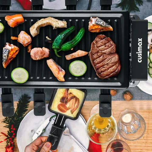 Miniatura 5 de CUSIMAX Raclette Grill Parrilla coreana de barbacoa, parrilla de mesa portátil con placa antiadherente, control de temperatura ajustable, parrilla