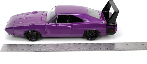 Miniatura 7 de Jada Toys Big Time Muscle 1:24 1969 Dodge Charger Daytona - Coche fundido a presión, color morado, juguetes para niños y adultos