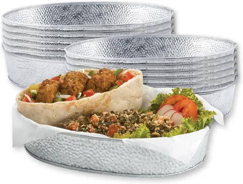 Miniatura 12 de TableCraft GP10 - Plato redondo de acero galvanizado con textura de guijarro, 10.5 x 10.5 x 1.25 pulgadas, plateado, ligero y duradero, ideal