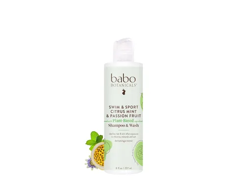 Miniatura 6 de Babo Botanicals Swim & Sport - Champú y lavado de menta cítrica y maracuyá - Limpiador purificador para cabello y cuerpo, elimina el cloro