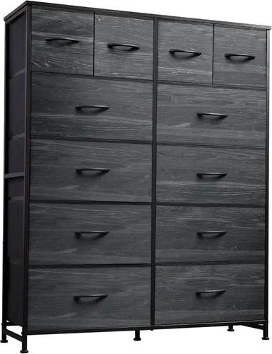 Miniatura 9 de WLIVE Cómoda alta para dormitorio con 12 cajones, cómodas y cajoneras, cómodas de tela para closet, organizador de cómoda de almacenamiento