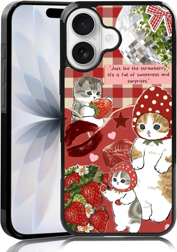 Miniatura 65 de Elegante funda de teléfono con diseño de gato Marie compatible con iPhone 11, funda de encaje dorado para iPhone, a prueba de golpes, rosa fucsia