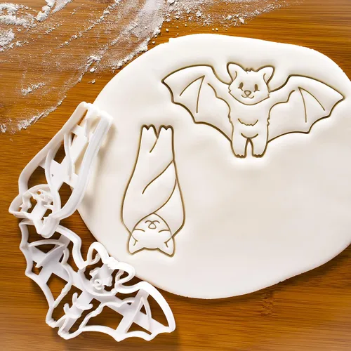 Miniatura 2 de Juego de 2 cortadores de galletas de murciélago (diseños: dormir y volar), 2 piezas - Bakerlogy