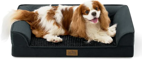 Miniatura 11 de COZY KISS Camas ortopédicas para perros de tamaño grande, sofá XL para mascotas con forro impermeable, sofá de espuma para mascotas de hasta 100 Gris