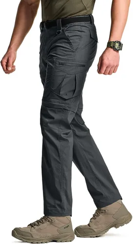 CQR Pantalones cargo convertibles para hombre, resistentes al agua, con cremallera, ligeros, elásticos, UPF 50+, pantalones de trabajo al aire libre