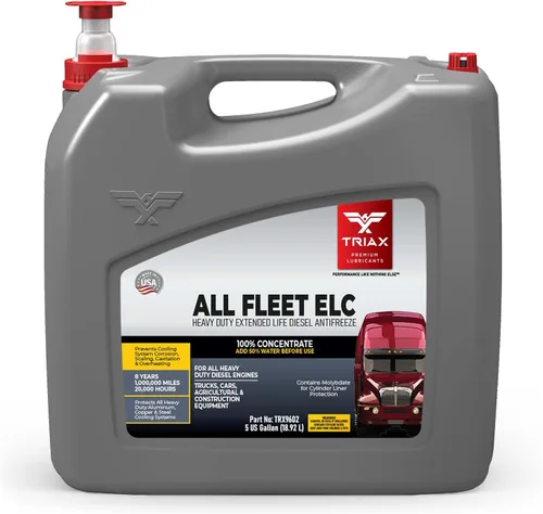 Miniatura 7 de Triax All Fleet ELC Refrigerante y anticongelante, Diesel Extreme HD NOAT, 1 millón de millas, 8 años, 20,000 HRS, CAT EC-1, concentrado (1 galón)