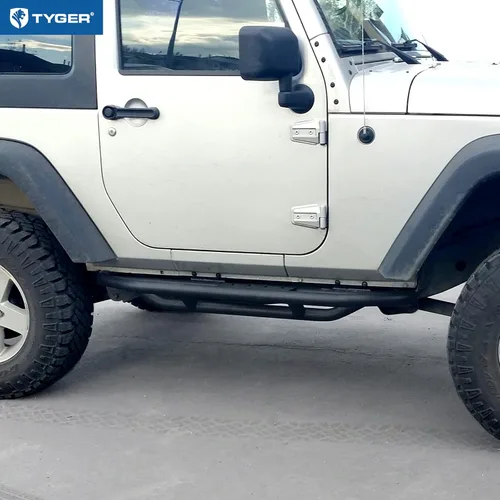 Miniatura 4 de TYGER kit de blindaje con estrellas para Jeep Wrangler JK 2 puertas 2007-2017 Negro texturado Estribo lateral Barras para laterales
