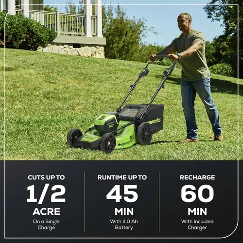 Miniatura 3 de Greenworks Cortacésped inalámbrico sin escobillas de 80 V y 21 pulgadas (autopropulsado) (más de 75 herramientas compatibles), batería de 4.0 Ah