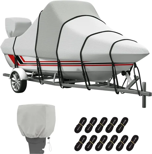 Miniatura 10 de VINPATIO Cubierta de motor fuera de borda, capó de motor de poliéster 600D impermeable para motores de barco de hasta 10 HP, tela teñida