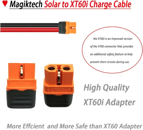 Miniatura 4 de Kit de panel solar resistente de 10 AWG de 12 pies, cable de carga a conectores XT60i, adaptador para estaciones de energía portátiles, generadores
