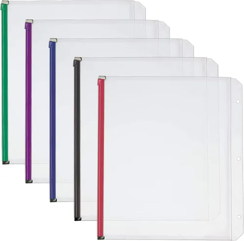 Cardinal – Carpeta de bolsillo con cierre, expansible, 1/2 pulgadas, varios colores, 5 por paquete, Variados