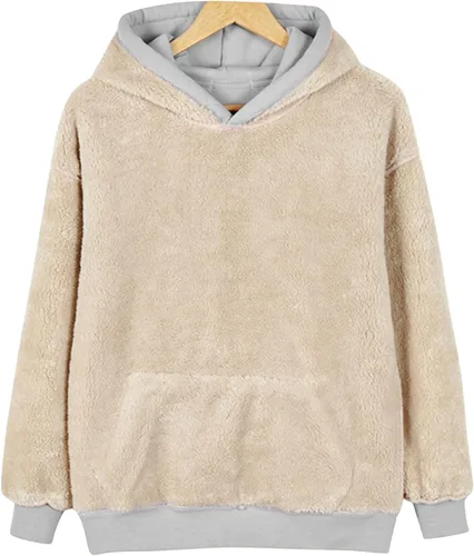 Miniatura 3 de Yeokou Sudaderas con capucha de invierno para mujer, sudadera de forro polar sherpa cálida y pesada