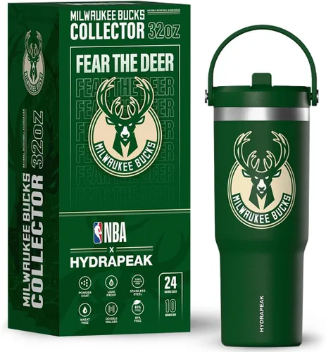 Miniatura 14 de Hydrapeak Botella de agua aislada de acero inoxidable con licencia oficial de la NBA de Phoenix Suns Nomad de 32 onzas con mango de agarre flexible