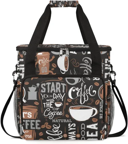 Miniatura 40 de Turquesa comienza tu día con la bolsa de transporte para cafetera, bolsa de almacenamiento de viaje para cafetera, bolsa de almacenamiento de viaje
