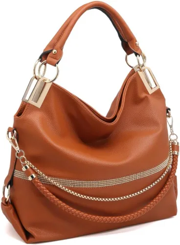 Dasein Purses for Women Vegan Leather Handbags Rhinestones Hobo Bags Tote Purse Shoulder Bag Ladies Handbag