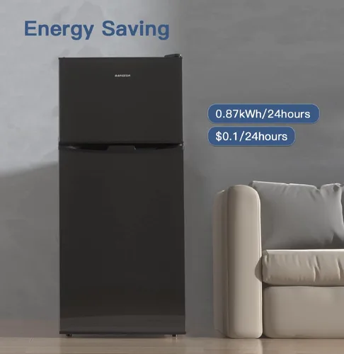 Miniatura 3 de BANGSON - Refrigerador pequeño de 4.0 pies cúbicos con congelador, mininevera con congelador superior, para departamento, dormitorio, residencia