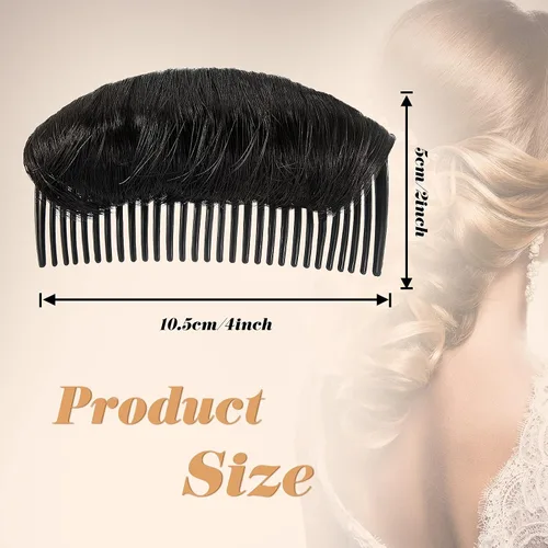 Miniatura 2 de WILLBOND 3 pinzas invisibles para el pelo falso, almohadilla aumentada, base de cabello de volumen esponjoso, herramienta de inserción