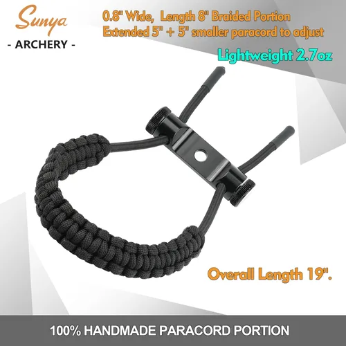 Miniatura 4 de SUNYA Archery Bow Wrist Sling, 550 Paracord Strap with Stretch Lanyard. Fit Compound Bow Stabilizers