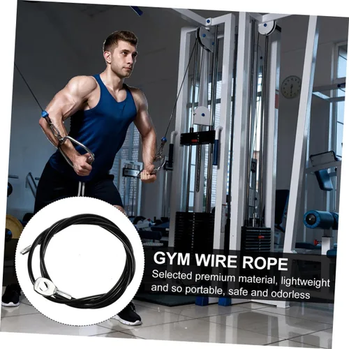 Miniatura 4 de KESYOO 2 piezas de 0.197 in de diámetro DIY Fitness Cuerda de alambre de acero recubierto de PU Cable de gimnasio para gimnasio en casa Accesorios