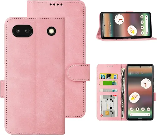 Miniatura 22 de Funda tipo cartera con tapa para Google Pixel 6a, [piel sintética + parachoques de TPU] [3 ranuras para tarjetas] [función de soporte]
