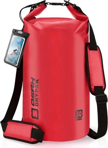 Miniatura 40 de Bolsa seca impermeable, 5L/10L/20L/30L/40L Mochila de almacenamiento ligera con funda para teléfono para mujeres y hombres, saco impermeable Gris