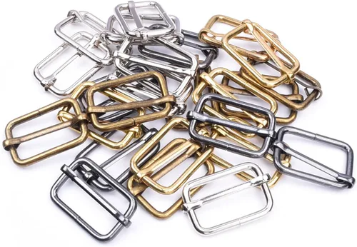 Miniatura 7 de CooBigo Paquete de 25 hebillas deslizantes ajustables de metal de 1 pulgada, ajustador rectangular Tri-Glide, deslizador de correa de tirantes